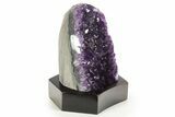Deep Purple Amethyst Geode With Wood Base - Uruguay #342735-1